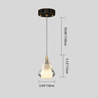 Contemporary Luxury Diamond Copper Glass 1-Light Pendant Light For Living Room
