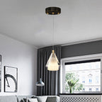 Contemporary Luxury Diamond Copper Glass 1-Light Pendant Light For Living Room