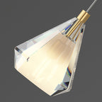 Contemporary Luxury Diamond Copper Glass 1-Light Pendant Light For Living Room