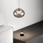 Modern Minimalist Oval Iron Glass Acrylic LED Pendant Light For Living Room