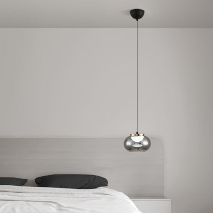 Modern Minimalist Oval Iron Glass Acrylic LED Pendant Light For Living Room