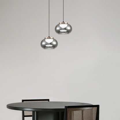 Modern Minimalist Oval Iron Glass Acrylic LED Pendant Light For Living Room