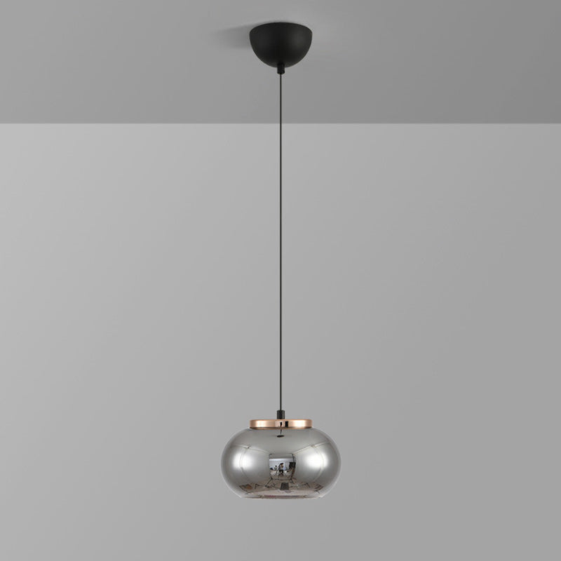 Modern Minimalist Oval Iron Glass Acrylic LED Pendant Light For Living Room