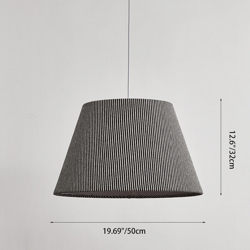 Modern Minimalist Drum Fabric 1-Light Pendant Light For Living Room