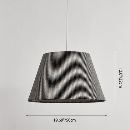 Modern Minimalist Drum Fabric 1-Light Pendant Light For Living Room