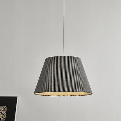 Modern Minimalist Drum Fabric 1-Light Pendant Light For Living Room