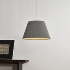Modern Minimalist Drum Fabric 1-Light Pendant Light For Living Room
