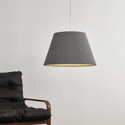 Modern Minimalist Drum Fabric 1-Light Pendant Light For Living Room