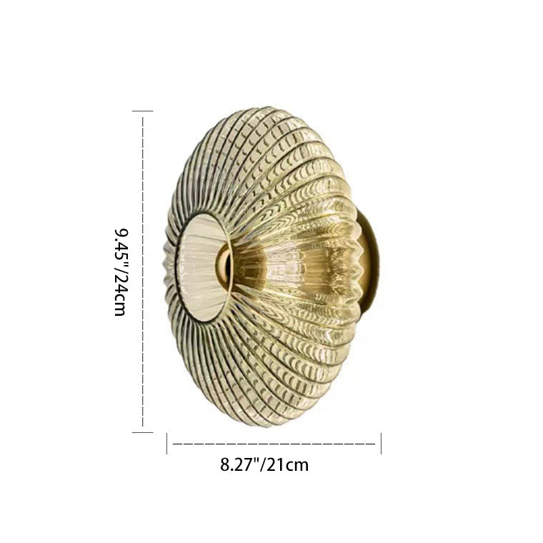 Contemporary Retro Round Iron Glass 1-Light Wall Sconce Lamp For Living Room