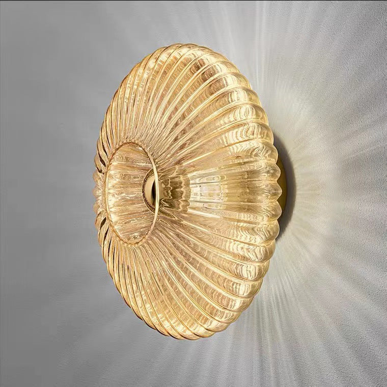 Contemporary Retro Round Iron Glass 1-Light Wall Sconce Lamp For Living Room