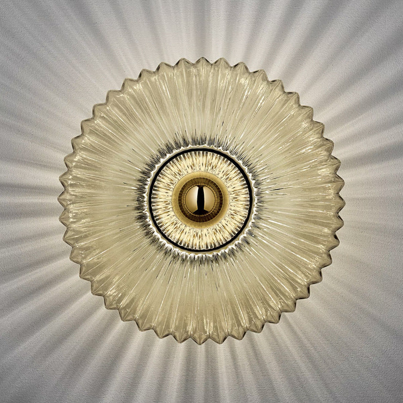 Contemporary Retro Round Iron Glass 1-Light Wall Sconce Lamp For Living Room