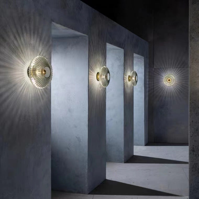 Contemporary Retro Round Iron Glass 1-Light Wall Sconce Lamp For Living Room