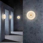 Contemporary Retro Round Iron Glass 1-Light Wall Sconce Lamp For Living Room