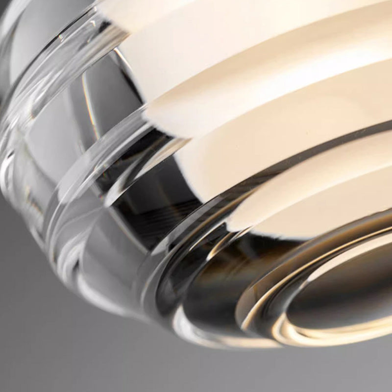 Modern Minimalist Oval Aluminum Plastic LED Pendant Light For Living Room