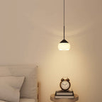 Modern Minimalist Oval Aluminum Plastic LED Pendant Light For Living Room