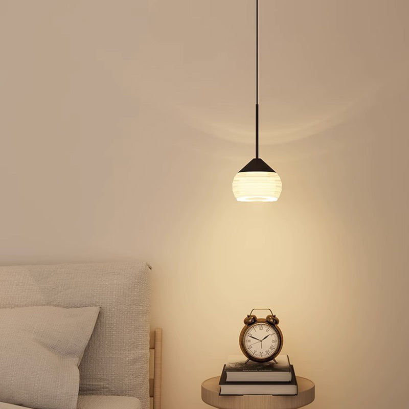 Modern Minimalist Oval Aluminum Plastic LED Pendant Light For Living Room
