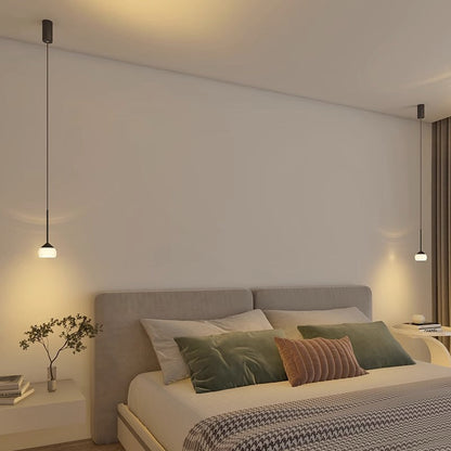 Modern Minimalist Oval Aluminum Plastic LED Pendant Light For Living Room