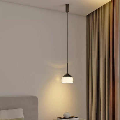 Modern Minimalist Oval Aluminum Plastic LED Pendant Light For Living Room