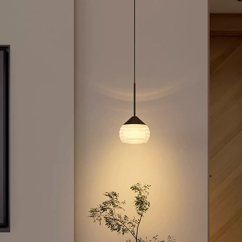 Modern Minimalist Oval Aluminum Plastic LED Pendant Light For Living Room