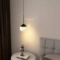 Modern Minimalist Oval Aluminum Plastic LED Pendant Light For Living Room
