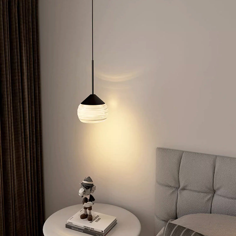 Modern Minimalist Oval Aluminum Plastic LED Pendant Light For Living Room