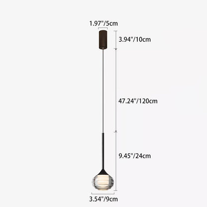 Modern Minimalist Oval Aluminum Plastic LED Pendant Light For Living Room
