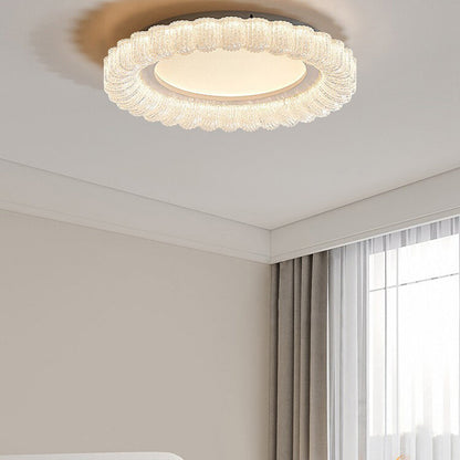 Contemporary Luxury Round Iron Acrylic LED Flush Mount Ceiling Light For Living Room