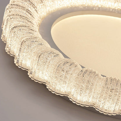Contemporary Luxury Round Iron Acrylic LED Flush Mount Ceiling Light For Living Room