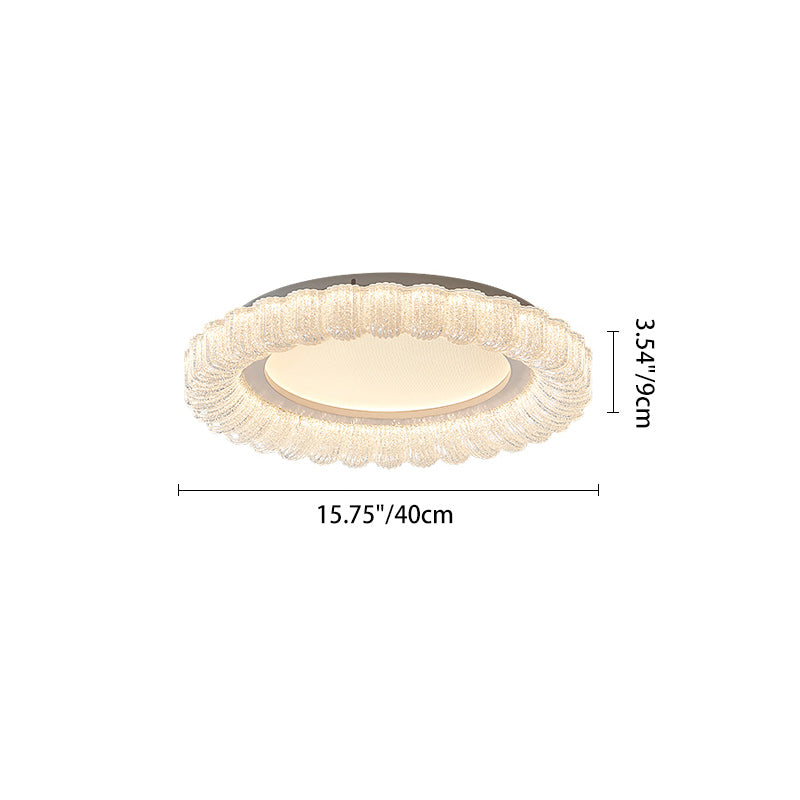 Contemporary Luxury Round Iron Acrylic LED Flush Mount Ceiling Light For Living Room