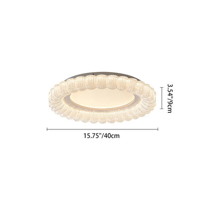 Contemporary Luxury Round Iron Acrylic LED Flush Mount Ceiling Light For Living Room