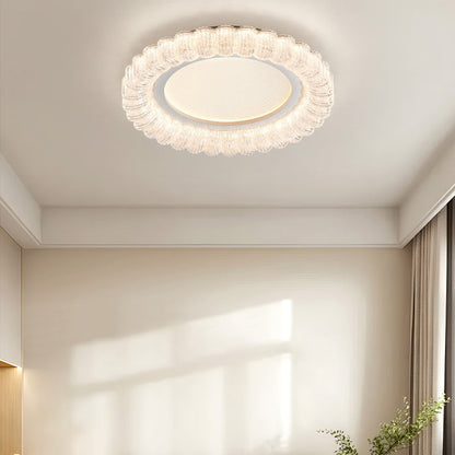 Contemporary Luxury Round Iron Acrylic LED Flush Mount Ceiling Light For Living Room