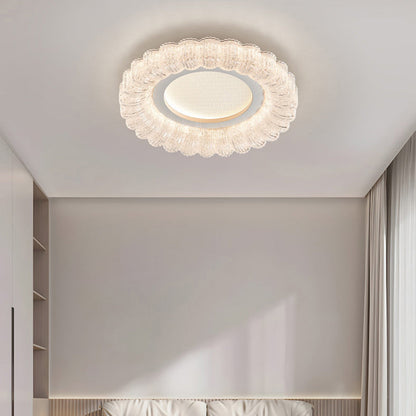 Contemporary Luxury Round Iron Acrylic LED Flush Mount Ceiling Light For Living Room
