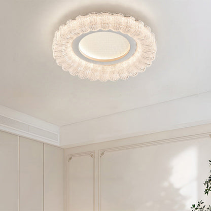 Contemporary Luxury Round Iron Acrylic LED Flush Mount Ceiling Light For Living Room