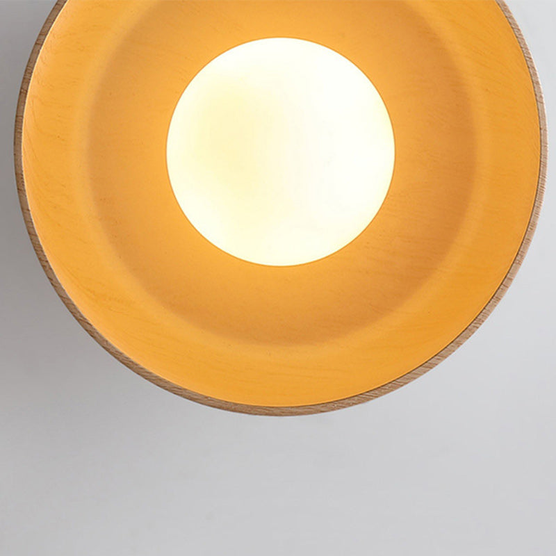 Contemporary Nordic Round Iron Glass 1-Light Semi-Flush Mount Ceiling Light For Living Room Lumendat
