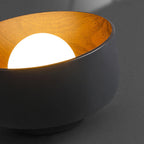 Contemporary Nordic Round Iron Glass 1-Light Semi-Flush Mount Ceiling Light For Living Room Lumendat