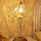 Traditional French Teardrop Copper Glass 1-Light Table Lamp For Living Room Lumendat
