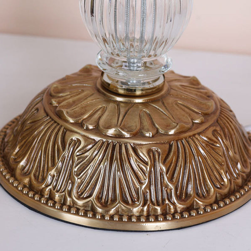 Traditional French Teardrop Copper Glass 1-Light Table Lamp For Living Room Lumendat