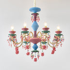 Lumendat Traditional French Candlestick Iron Crystal 8-Light Kids Chandelier For Living Room Lumendat