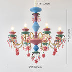 Lumendat Traditional French Candlestick Iron Crystal 8-Light Kids Chandelier For Living Room Lumendat