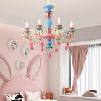 Lumendat Traditional French Candlestick Iron Crystal 8-Light Kids Chandelier For Living Room Lumendat