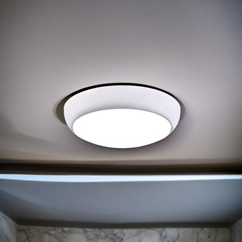 Modern Minimalist Round Plastic LED Flush Mount Ceiling Light For Living Room
