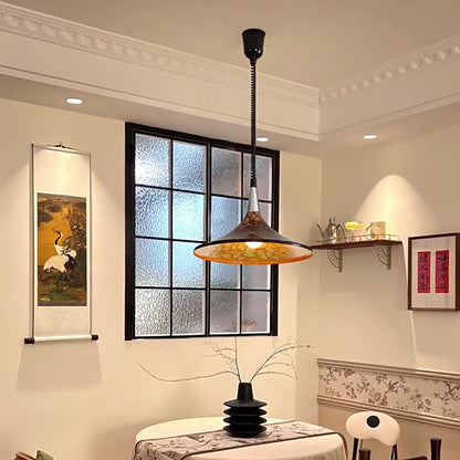 Traditional Vintage Dome Iron Acrylic 1-Light Pendant Light For Living Room