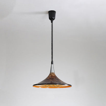 Traditional Vintage Dome Iron Acrylic 1-Light Pendant Light For Living Room