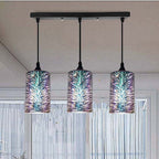 Contemporary Creative Cylinder Iron Glass 1/3-Light Pendant Light For Living Room