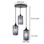 Contemporary Creative Cylinder Iron Glass 1/3-Light Pendant Light For Living Room