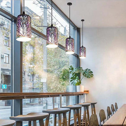 Contemporary Creative Cylinder Iron Glass 1/3-Light Pendant Light For Living Room