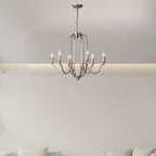 Traditional French Candlestick Iron Crystal 6/9-light Chandeliers for Living Room BulbSquare