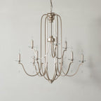 Traditional French Candlestick Iron Crystal 6/9-light Chandeliers for Living Room BulbSquare