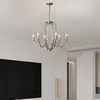 Traditional French Candlestick Iron Crystal 6/9-light Chandeliers for Living Room BulbSquare