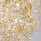 Contemporary Luxury Globe Iron Crystal 1-Light Semi-Flush Mount Ceiling Light For Living Room